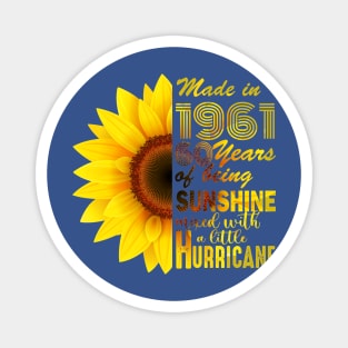 Vintage 1961 Sunflower 60th Birthday Awesome Gift Magnet